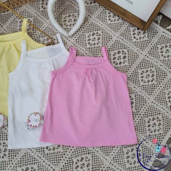 Áo cotton hai dây cotton thun co giãn